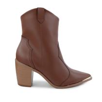 Bota Feminina Vizzano Cano Baixo Marrom Canela - 3070108 Bota Feminina Vizzano Cano Baixo Marrom Canela - 3070108