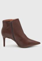 Bota Feminina Vizzano Cano Curto Salto Alto Agulha Bico Fino Cor:Marrom CaféTamanho:34 Bota Feminina Vizzano Cano Curto Salto Alto Agulha Bico Fino Cor:Marrom CaféTamanho:34