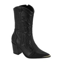 Bota Feminina Vizzano Confortavel Country Texana Salto Bloco Moda Casual Outono Inverno Ref: 3113.101 Bota Feminina Vizzano Confortavel Country Texana Salto Bloco Moda Casual Outono Inverno Ref: 3113.101