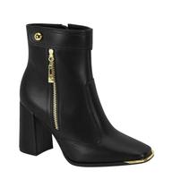 Bota Feminina Vizzano Salto Bloco Bico Quadrado Preta 3085 Bota Feminina Vizzano Salto Bloco Bico Quadrado Preta 3085
