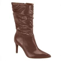 Bota Feminina Vizzano Salto Fino Agulha Enrugada 3112101 Bota Feminina Vizzano Salto Fino Agulha Enrugada 3112101