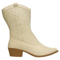 Bota Feminina Western Texana Cano Médio Bico Fino