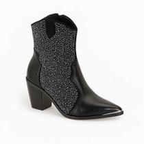 Bota Feminina Western Vizzano com Pedraria Preto