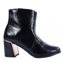 Bota Feminina Zariff Cano Curto com Detalhe Dourado T6616-126 Bota Feminina Zariff Cano Curto com Detalhe Dourado T6616-126