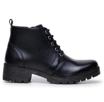 Bota Feminina Zíper Lateral Sola Alta Cano Baixo Coturno Preto