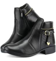 Bota Feminino Cano Curto Medio Com Ziper Lateral