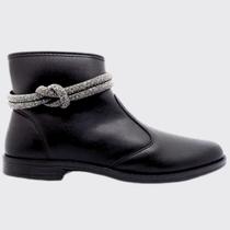 Bota Feminino Cano Curto Moleca Salto Baixo 5333.104.27063 Preto N 37