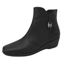Bota Feminino Cano Curto Salto Baixo Anabela Leve Piccadilly