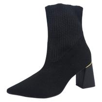 Bota Feminino Salto Médio Bloco Elegante Confortavel Cacci Bota Feminino Salto Médio Bloco Elegante Confortavel Cacci