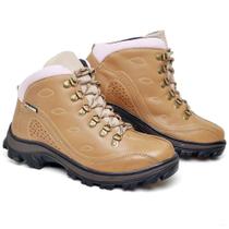 Bota Feminino Tenis Adventure 421 Fulgore Em Bovino Crazy Horse Coturno Trilha Campo