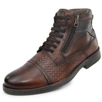 Bota FG Casual Coturno Masculino Couro Social Urbano Marrom