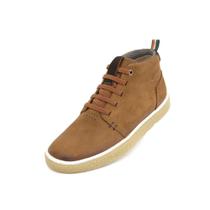 Bota FG Casual Couro Masculina Cano Curto Confortável Básica Marrom