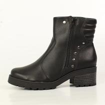 Bota Firezzi Cano Curto Tachas Salto Bloco