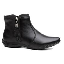 Bota Flat Couro Feminina Zíper Embutido Moda Inverno Elegante Resistente Sola Rasteira Confortável Bota Flat Couro Feminina Zíper Embutido Moda Inverno Elegante Resistente Sola Rasteira Confortável