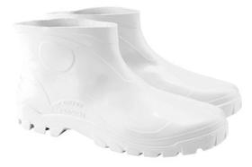 Bota Flex Pvc/ Borracha Branca C/ Curto Impermeável