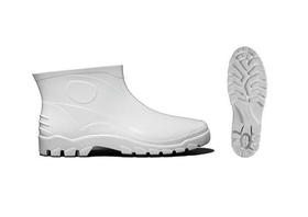 Bota Flex Pvc/ Borracha Branca C/ Curto Impermeável