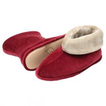 Bota Flexível em Plush com Pelúcia - Bordô - 39/40