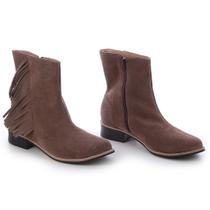 Bota Fran Couro Camurça