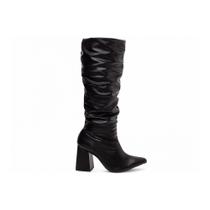 Bota Franzida Feminina Preta Cano Alto