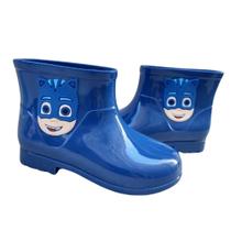 Bota Galocha Bota Menino Gato Pj Mask Cano Curto Para Chuva Impermeavel