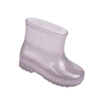 Bota Galocha Cano Curto Infantil Transparente com Glitter