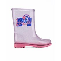 Bota Galocha Casual Infantil Menina Borracha Barbie Glitter