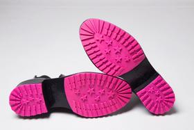 Bota Galocha Coturno Feminino Blank Pink Moderna com Elástico Impermeável Frio Chuva Lançamento