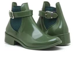 Bota Galocha Coturno Feminino Para Trabalho Impermeável Chuva Fechamento com Fivela - Spacemanshoes