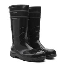 Bota galocha de borracha pvc forrada cano longo preta confortavel epi anti derrapante bracol reforçada ca 37455 Bota galocha de borracha pvc forrada cano longo preta confortavel epi anti derrapante bracol reforçada ca 37455