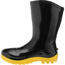 Bota Galocha Galocha Marluvas Preta Solado Amarelo (Cano Medio) 36 Par