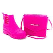 Bota Galocha Grendene Barbie Love Bag Infantil Rosa Escuro