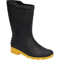 Bota Galocha Grendene Preto/Amarelo Cano Medio N.38