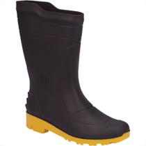 Bota Galocha Grendene Preto/Amarelo Cano Medio N.45/46