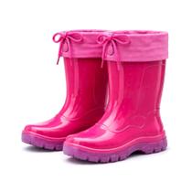 Bota Galocha Infantil Feminina Pink com Amarra Impermeável Antiderrapante Calfor Bota Galocha Infantil Feminina Pink com Amarra Impermeável Antiderrapante Calfor