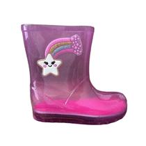 Bota Galocha Menina Infantil Luelua Arco Iris 41436 Pink Brilha Escuro