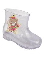 Bota Galocha Menina Infantil Luelua Flor E Urso 44081 Cristal