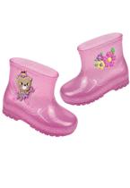 Bota Galocha Menina Infantil Luelua Flor E Urso 44081 Rosa