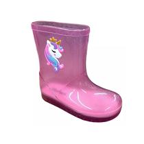 Bota Galocha Menina Infantil Luelua Unicornio 41428 Rosa