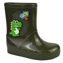 Bota Galocha Menino Infantil Luelua Dinossauro 41825 Verde