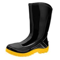 Bota Galocha Pvc Médio Preto Com Solado Amarelo Vulcaflex 42