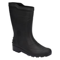 Bota Galocha Unissex Cano Médio Preto Pega Forte 00323-01139