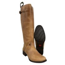 Bota Gaúcha Beretta Feminina Montaria Couro Fóssil Madeira Solado Montana Ref3006