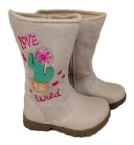 Bota Glitter Infantil Feminina Botinha Pelúcia Minipasso