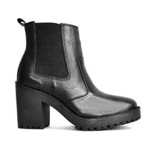 Bota Godiva Chelsea Salto Médio Feminina Preta