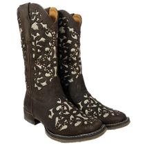 Bota Goyazes Feminina Dallas Cafe Bordada