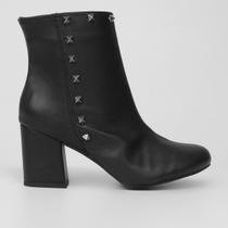 Bota Griffe Salto Bloco Tachas Feminina