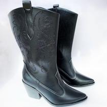 Bota Hannah Texana Rosa Metalizado/Preto Dona Be Bota Hannah Texana Rosa Metalizado/Preto Dona Be