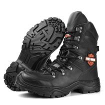 Bota Harley Davidson Masculina Motociclista em Couro com Palmilha gel Protetor de Cambio Força e Resistencia Cycles r47