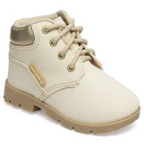Bota Infantil Bebê Creme com Dourado Tam 22 a 27 Pimpolho Bota Infantil Bebê Creme com Dourado Tam 22 a 27 Pimpolho
