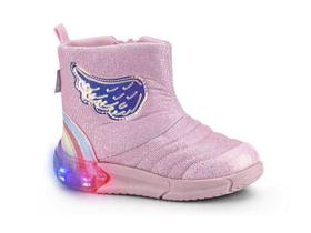 Bota Infantil BIBI Space Luz Led Detalhes Asas Arco Íris Feminino